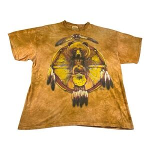 Vtg T-Shirt The Mountain Bear Native American Dreamcatcher Tie-Dye Mens Size XL